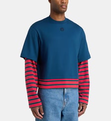 T-shirt manches longues signature en coton Marine Serre