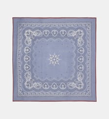 Bandana carré Adana motif cachemire en coton et soie Galeries Lafayette