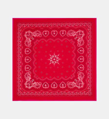 Bandana carré Adana motif cachemire en coton et soie Galeries Lafayette
