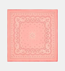 Bandana carré Adana motif cachemire en coton et soie Galeries Lafayette