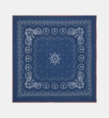 Bandana carré Adana motif cachemire en coton et soie Galeries Lafayette
