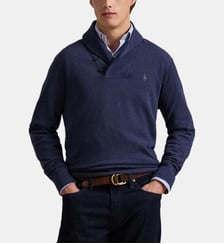 Pull droit col châle en coton mélangé Polo Ralph Lauren