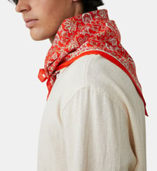Foulard carré India N°764 Spritz motif floral en coton 65 x 65 cm Moismont
