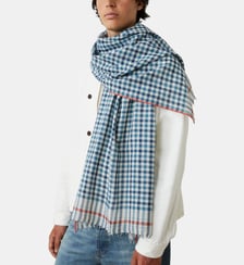 Echarpe Rossignol N°769 à carreaux en coton 120 x 190 cm Moismont