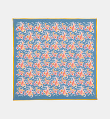 Foulard carré Colibri N°763 motif cachemire en coton 65 x 65 cm Moismont