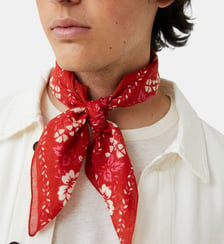 Bandana court N°652 à motif floral en coton 65 x 65 cm Moismont