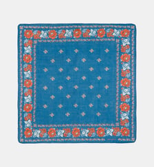 Bandana court N°652 à motif floral en coton 65 x 65 cm  Moismont