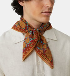 Foulard carré Ajmer N°791 à motif floral en coton 70 x 70 cm Moismont