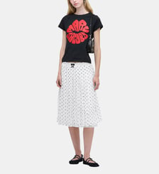 Jupe droite mi-longue à motif Marc Jacobs