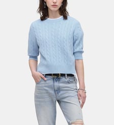 Pull droit maille torsadée détail noeud Marc Jacobs