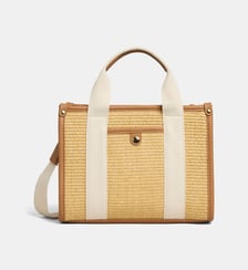 Sac cabas Mini teddy Panier en paille mélangée Galeries Lafayette