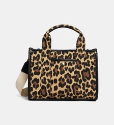 Sac cabas Mini teddy toile léopard Galeries Lafayette