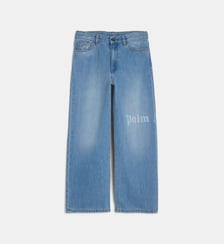 Jean droit ample signature en denim Palm Angels