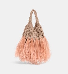 Sac à main Vannifique cristaux et plumes d'autruche Hibourama