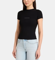 Top slim manches courtes signature effet côtelé Alexander Wang
