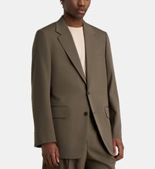 Veste droite en gabardine de laine Auralee