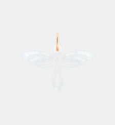 Pendentif - Dragonfly en or rose et nacre blanche Ginette Ny