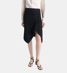 Jupe mi-longue en coton asymétrique Lemaire