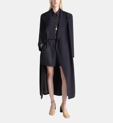 Veste longue droite en laine fermeture boutonnée Lemaire
