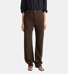 Pantalon droit en coton Lemaire