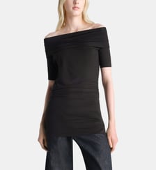 T-shirt ajusté en coton mélangé drapé Lemaire