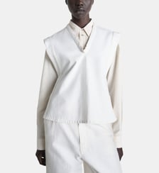 Chasuble en coton ceinture col V Lemaire