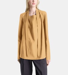 Blouse chemise droite en coton mélangé Lemaire