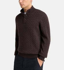 Pull camionneur droit Cachcablesmok torsades cachemire  Galeries Lafayette