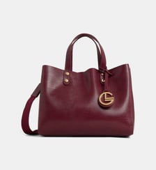 Sac cabas Elsa tejus et sa pochette amovible effet lisse souple Galeries Lafayette
