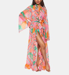 Kimono de plage long à motif Kurt Geiger London