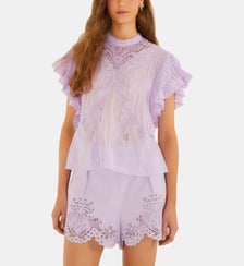 Blouse droite détails dentelle Farm Rio