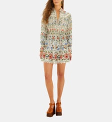 Robe courte à motif en lin Farm Rio