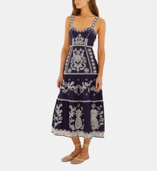 Robe ajustée mi-longue détails dentelle Farm Rio