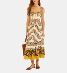 Robe longue et droite imprimé floral sans manches Farm Rio