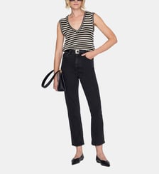 Pull droit sans manches Lowen rayures coton bio Anine Bing