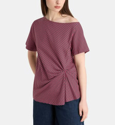 T-shirt Reece rayé coton bio Damson Madder