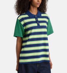 Polo rugby Zia rayures coton bio Damson Madder
