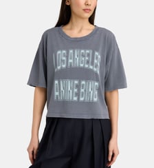 T-shirt crop large Johnny signature et message coton  Anine Bing