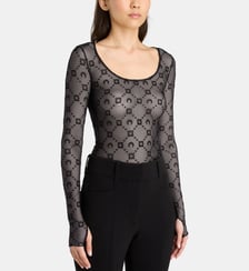 Haut monogrammé en mesh recyclé manches longues  Marine Serre