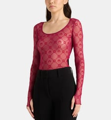 Haut monogrammé en mesh recyclé manches longues  Marine Serre