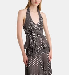 Top bustier Halter Cami Leandra pois  Damson Madder