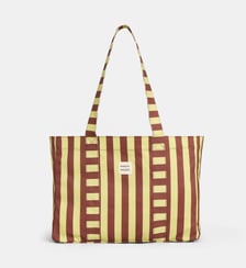 Sac cabas tote canvas à rayures Damson Madder
