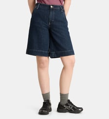 Short long Annie coton bio denim  Damson Madder