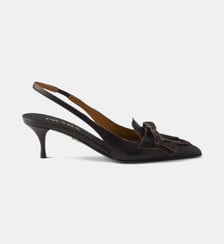 Escarpins sling back signature en cuir Prada