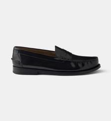 Mocassins en cuir brossé signature Prada