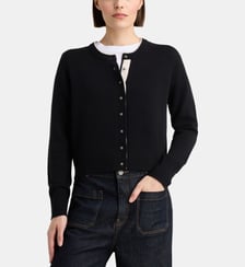 Cardigan droit Zali boutons bijoux cachemire Galeries Lafayette