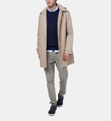 Trench-coat droit en coton mélangé capuche El Ganso