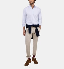 Chemise Oxford droite en coton motif rayé signature El Ganso
