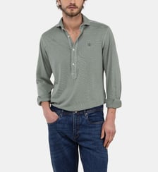 Polo à manches longues droit en coton fermeture boutonnée El Ganso