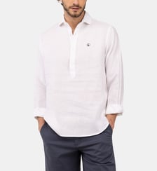 Chemise polo droite en lin El Ganso